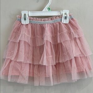 Joe Fresh Girls Pink Layered Tulle Skirt with Silver Waistband